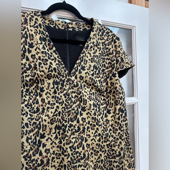 J. Crew Re-Imagined Chetah Leopard Print V-Neck Sheath Dress Size 16 NWT AK630 - Picture 4 of 15